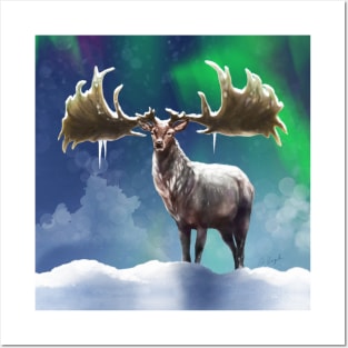 Megaloceros giganteus - Irish Elk, Giant Deer, original artwork Posters and Art